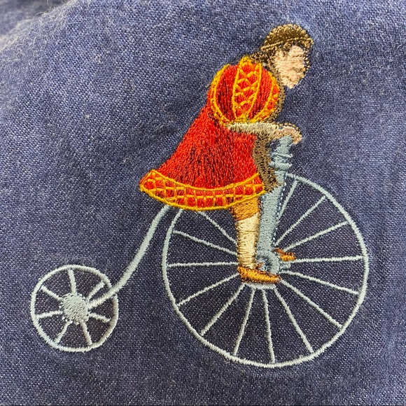 Embroidered Denim Jumper Dress - Picture 8 of 15